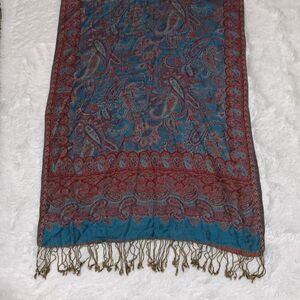 Vintage‎ Paisley Large Wrap Scarf With Fringe